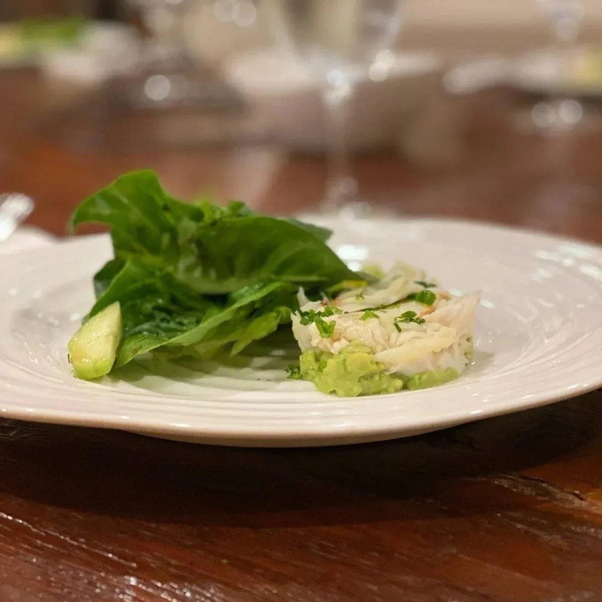 Plated salad with greens and radishes