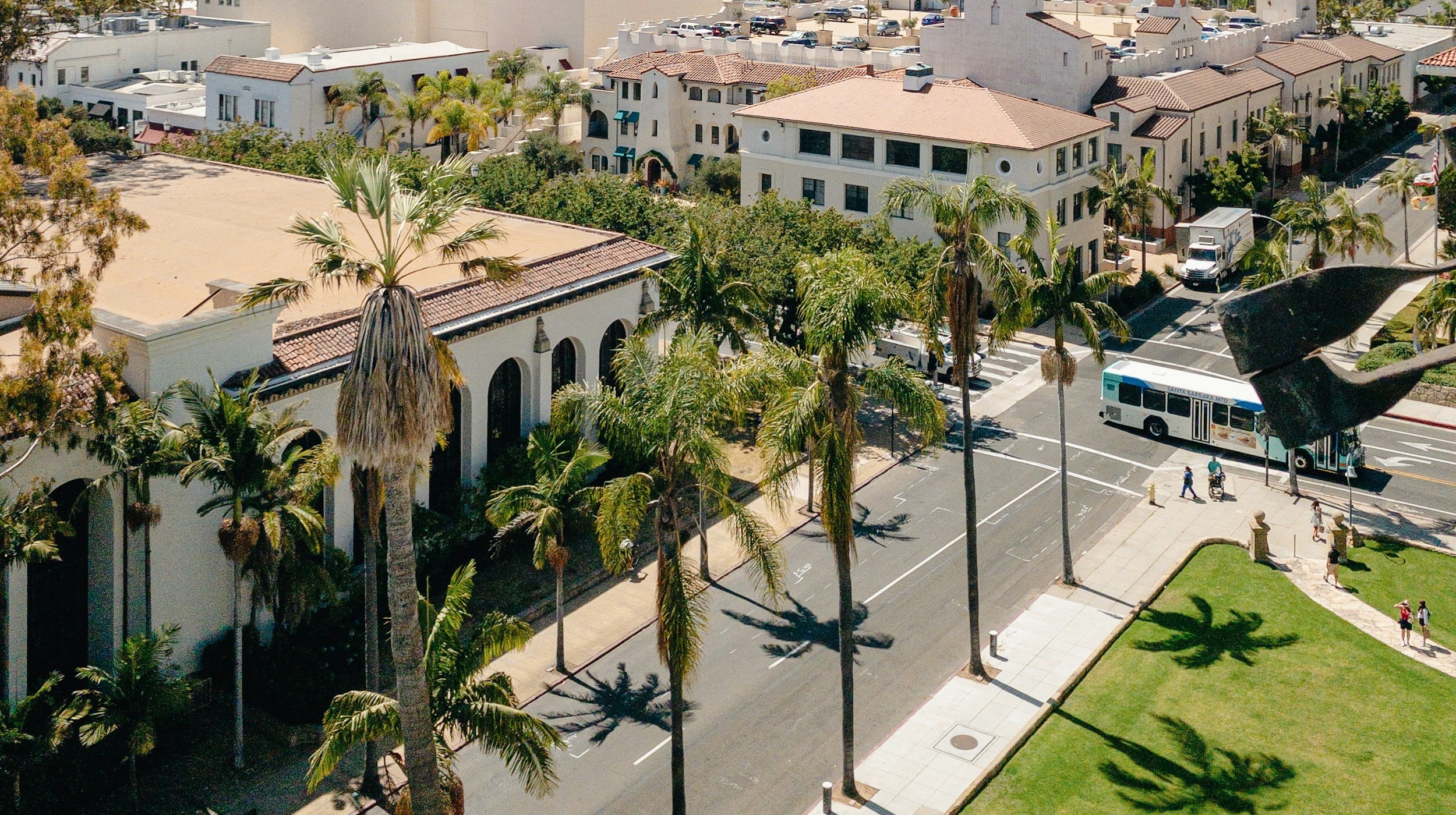 Coastal Montecito estates at sunset